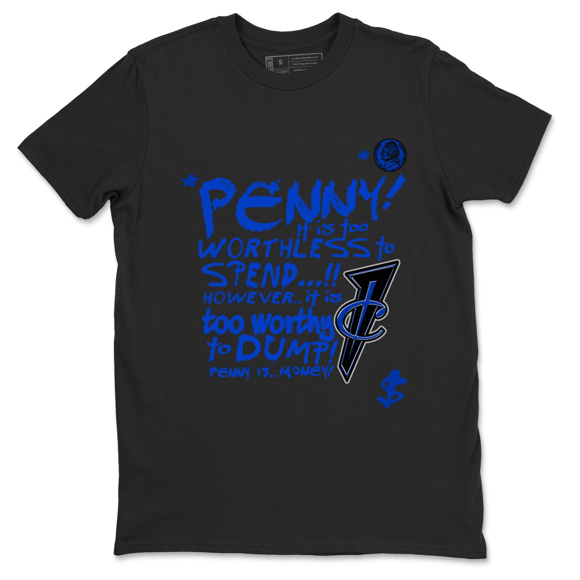 Foams One Royal shirts to match jordans Penny Is sneaker match tees Air Foamposite One Royal match shoes to clothes SNRT Sneaker Tees unisex cotton Black 2 shirts
