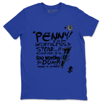 Foams One Royal shirts to match jordans Penny Is sneaker match tees Air Foamposite One Royal match shoes to clothes SNRT Sneaker Tees unisex cotton Royal Blue 2 shirts
