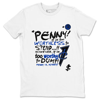 Foams One Royal shirts to match jordans Penny Is sneaker match tees Air Foamposite One Royal match shoes to clothes SNRT Sneaker Tees unisex cotton White 2 shirts