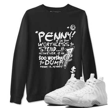 Penny Is sneaker match t-shirt styled to complete your fit with the Air Foamposite One Triple White sneakers, shown in Black 1.