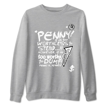 Penny Is sneaker match t-shirt styled to complete your fit with the Air Foamposite One Triple White sneakers, shown in Heather Grey 2.