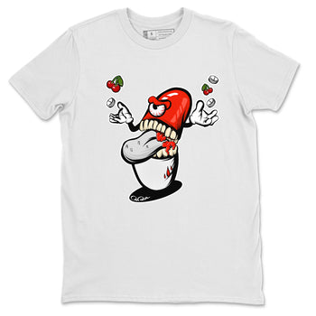 Air Jordan 12 Cherry Sneaker Match Tees Pill Monster Sneaker Tees AJ12 Cherry Sneaker Release Tees Unisex Shirts White 2