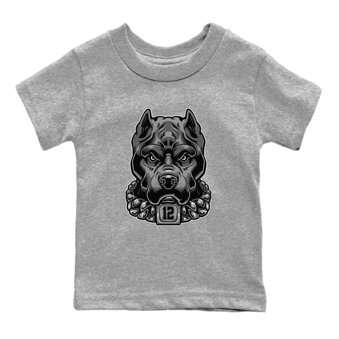 12s Black Wolf Grey shirts to match jordans Pitbull sneaker match tees 12s Baron SNRT Sneaker Release Tees Youth Baby Heather Grey 2 crew neck shirts