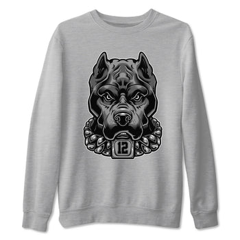 12s Black Wolf Grey shirts to match jordans Pitbull sneaker match tees 12s Baron SNRT Sneaker Release Tees unisex cotton Heather Grey 2 crew neck shirts