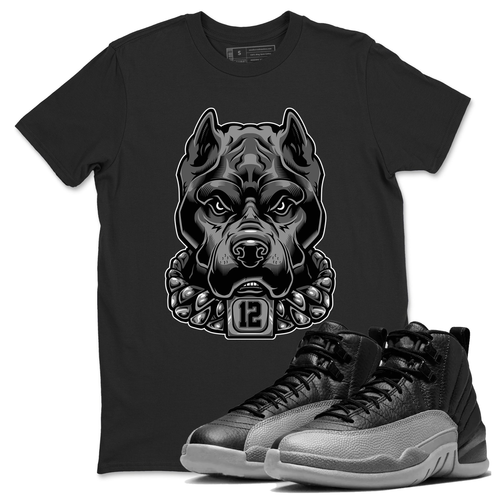 12s Black Wolf Grey shirts to match jordans Pitbull sneaker match tees 12s Baron SNRT Sneaker Release Tees unisex cotton Black 1 crew neck shirts