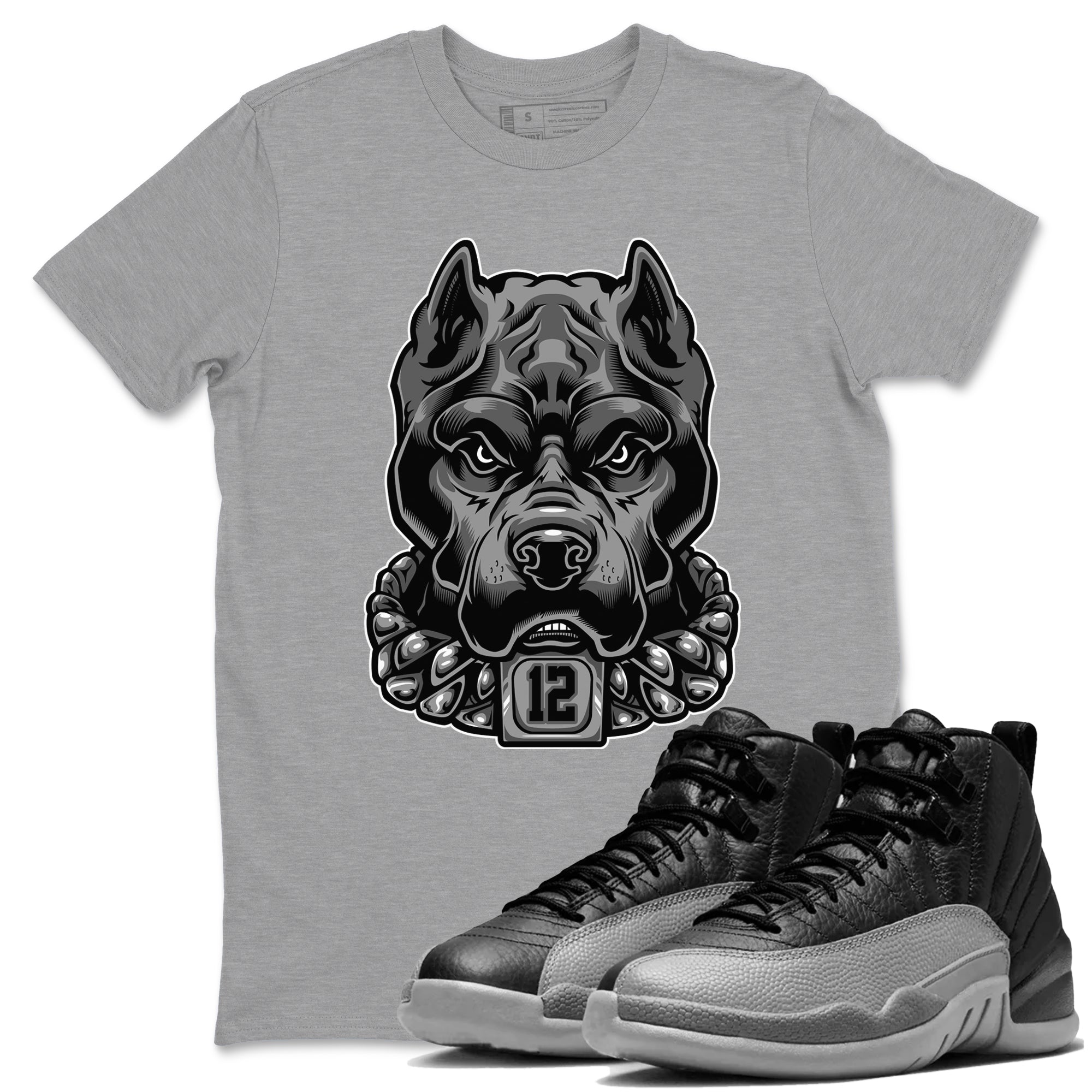 12s Black Wolf Grey shirts to match jordans Pitbull sneaker match tees 12s Baron SNRT Sneaker Release Tees unisex cotton Heather Grey 1 crew neck shirts