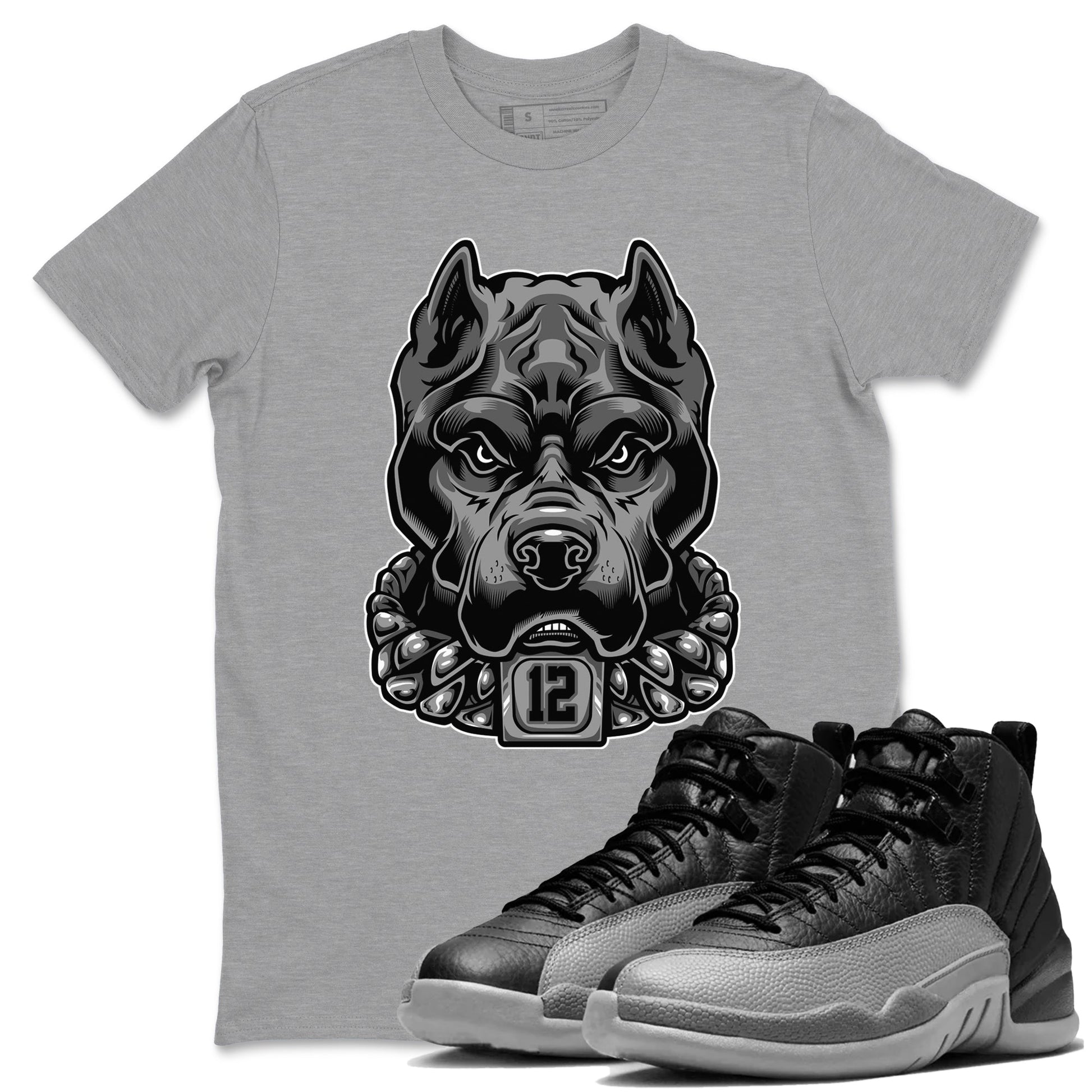 12s Black Wolf Grey shirts to match jordans Pitbull sneaker match tees 12s Baron SNRT Sneaker Release Tees unisex cotton Heather Grey 1 crew neck shirts