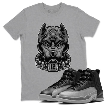 12s Black Wolf Grey shirts to match jordans Pitbull sneaker match tees 12s Baron SNRT Sneaker Release Tees unisex cotton Heather Grey 1 crew neck shirts