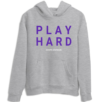 Sneaker Threads – Sneaker Tees To Match Nike KB 9 Hyper Grape – Play Hard Graphic Tee Heather Grey 2. Perfect for Jordan releases 2025 colorways. Perfect for purple basketball sneaker releases and legacy-inspired colorways for 2025 hoopers.