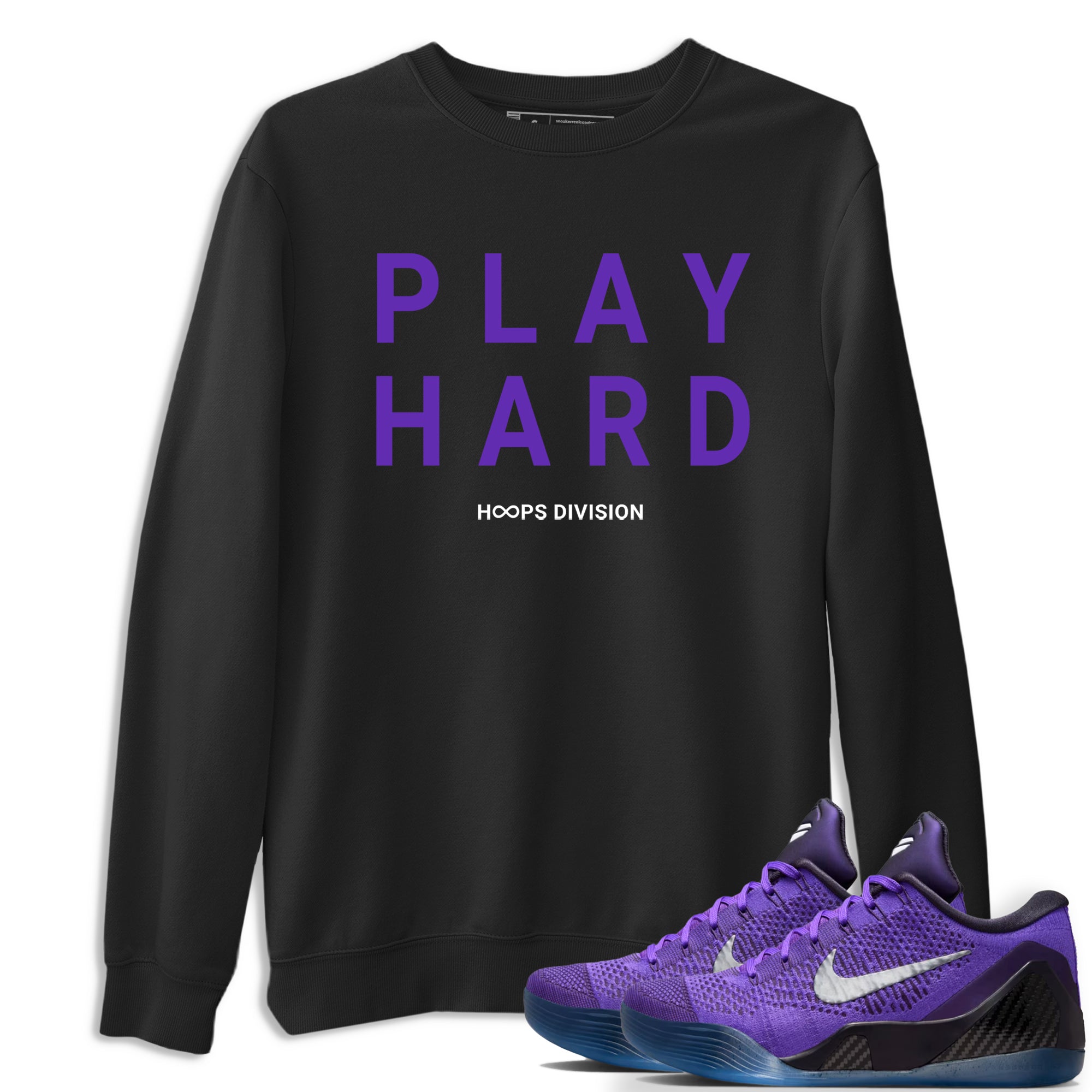 Sneaker Threads – Sneaker Tees To Match Nike KB 9 Hyper Grape – Play Hard Graphic Tee Black 1. Perfect for Jordan releases 2025 colorways. Perfect for purple basketball sneaker releases and legacy-inspired colorways for 2025 hoopers.