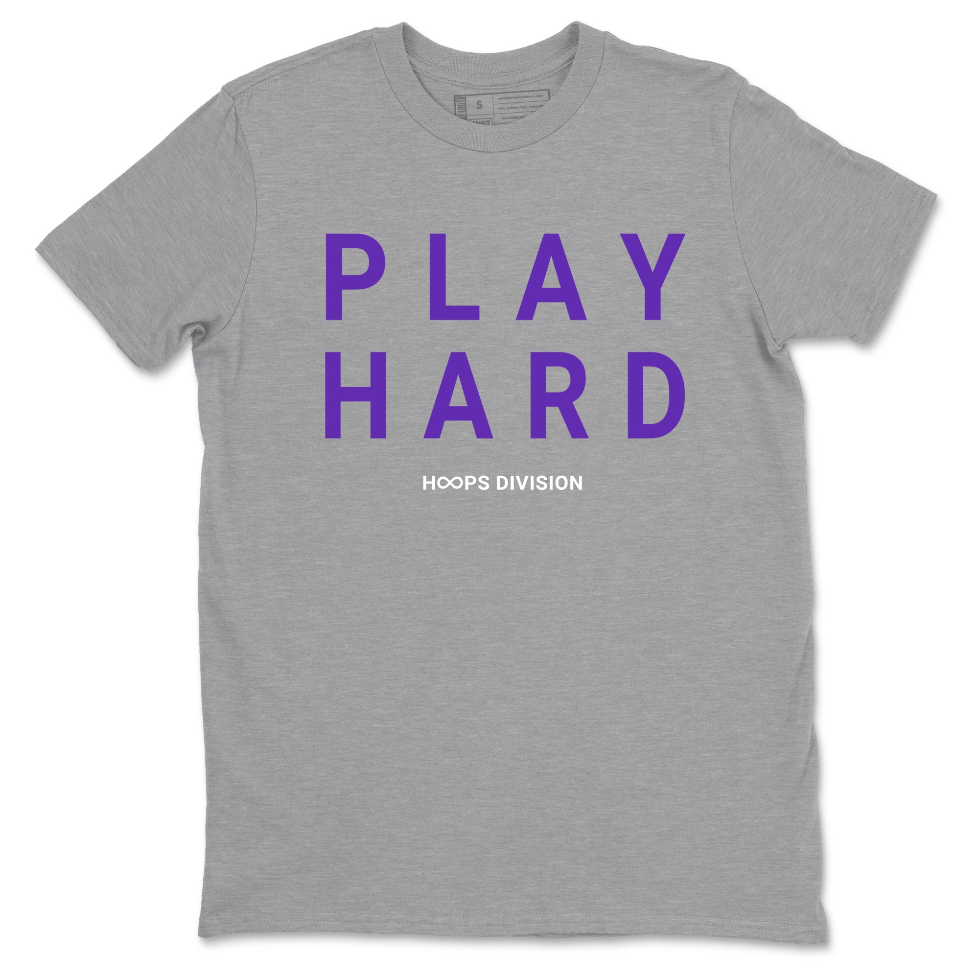 Sneaker Threads – Sneaker Tees To Match Nike KB 9 Hyper Grape – Play Hard Graphic Tee Heather Grey 2. Perfect for Jordan releases 2025 colorways. Perfect for purple basketball sneaker releases and legacy-inspired colorways for 2025 hoopers.
