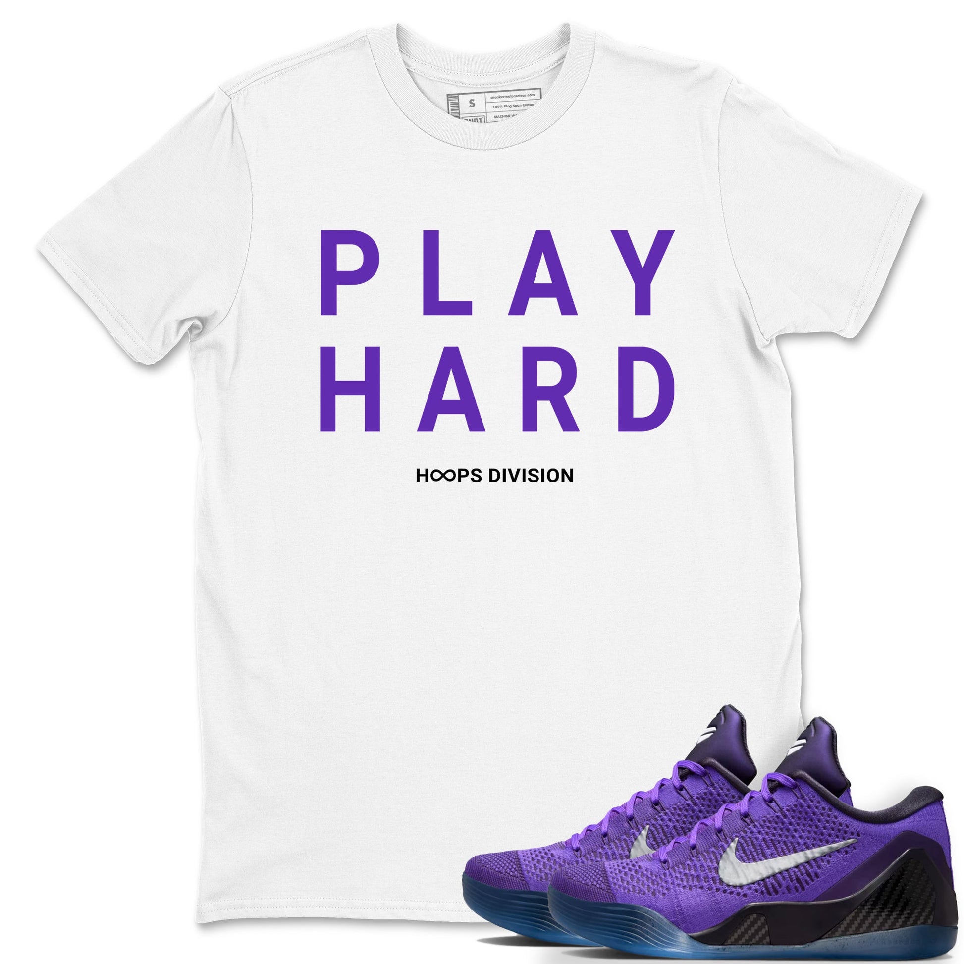Sneaker Threads – Sneaker Tees To Match Nike KB 9 Hyper Grape – Play Hard Graphic Tee White 1. Perfect for Jordan releases 2025 colorways. Perfect for purple basketball sneaker releases and legacy-inspired colorways for 2025 hoopers.
