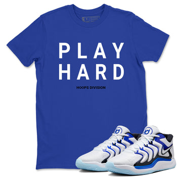 Sneaker Threads – Sneaker Tees To Match Nike KD 17 Penny – Play Hard Graphic Tee Royal Blue 1. Perfect for Jordan releases 2025 colorways. Perfect for Kevin Durant basketball sneaker releases and retro Penny-inspired 2025 colorways.