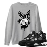 AJ4 White Thunder shirts to match jordans Playskull sneaker match tees Air Jordan 4 White Thunder SNRT Sneaker Tees streetwear brand Heather Grey 1 unisex cotton tee