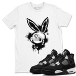 AJ4 White Thunder shirts to match jordans Playskull sneaker match tees Air Jordan 4 White Thunder SNRT Sneaker Tees streetwear brand White 1 unisex cotton tee