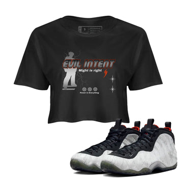 Foams One Jin shirts to match jordans Power Is Everything sneaker match tees Air Foamposite One Jin match shoes to clothes SNRT Sneaker Tees unisex cotton Black 1 crop tee
