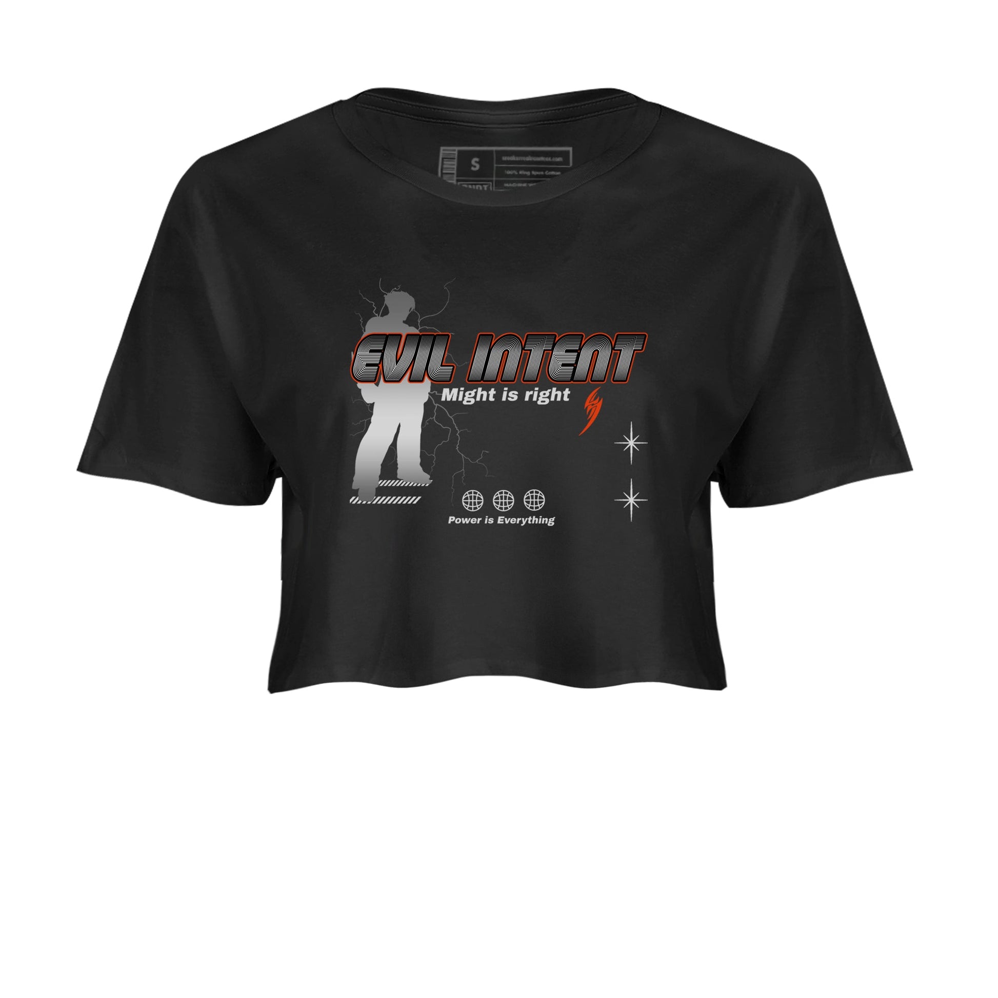 Foams One Jin shirts to match jordans Power Is Everything sneaker match tees Air Foamposite One Jin match shoes to clothes SNRT Sneaker Tees unisex cotton Black 2 crop tee