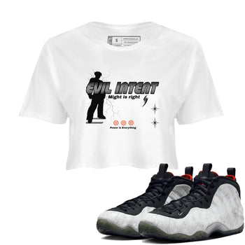 Foams One Jin shirts to match jordans Power Is Everything sneaker match tees Air Foamposite One Jin match shoes to clothes SNRT Sneaker Tees unisex cotton White 1 crop tee