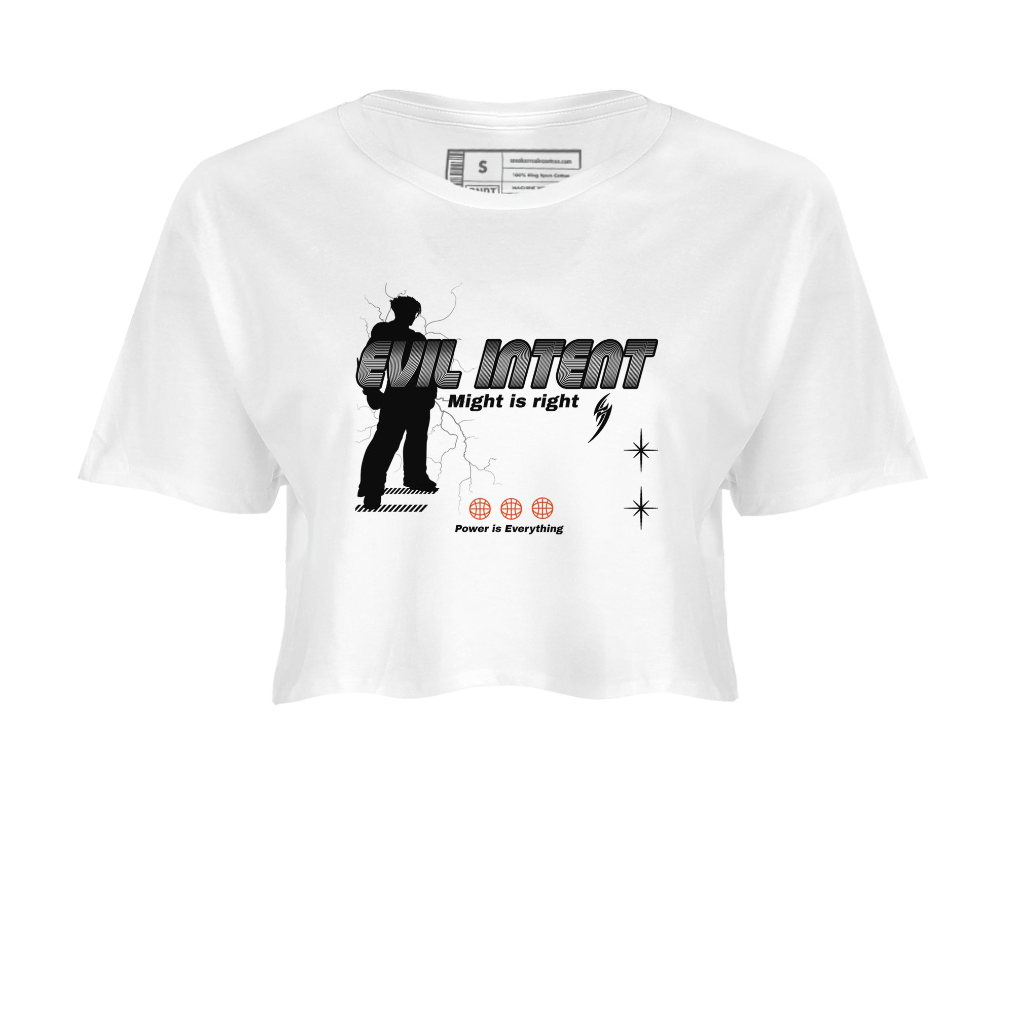 Foams One Jin shirts to match jordans Power Is Everything sneaker match tees Air Foamposite One Jin match shoes to clothes SNRT Sneaker Tees unisex cotton White 2 crop tee