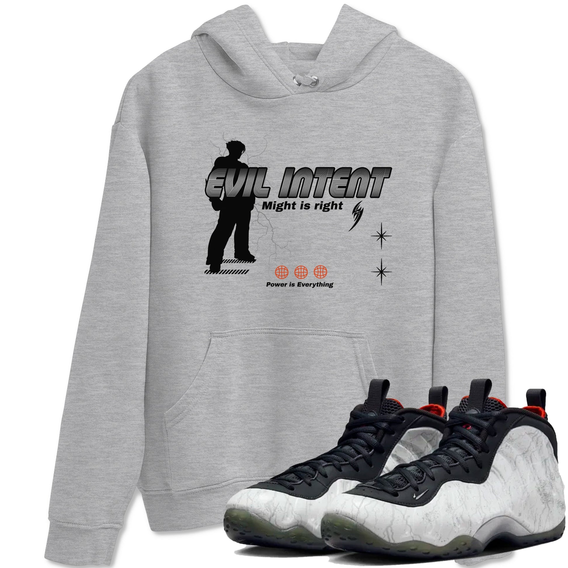 Foams One Jin shirts to match jordans Power Is Everything sneaker match tees Air Foamposite One Jin match shoes to clothes SNRT Sneaker Tees unisex cotton Heather Grey 1 shirts