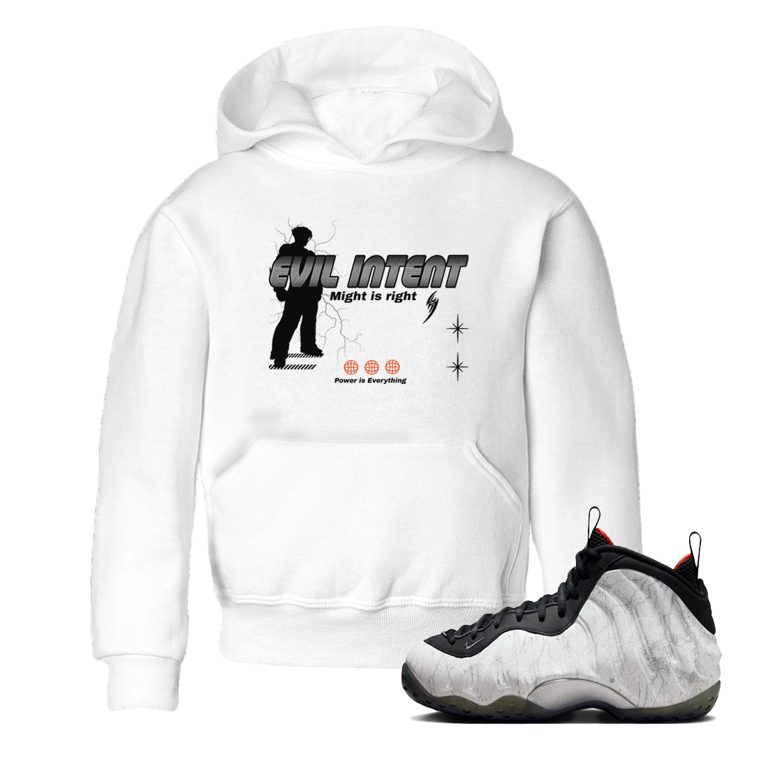 Foams One Jin shirts to match jordans Power Is Everything sneaker match tees Air Foamposite One Jin match shoes to clothes SNRT Sneaker Tees Youth Baby White 1 tee