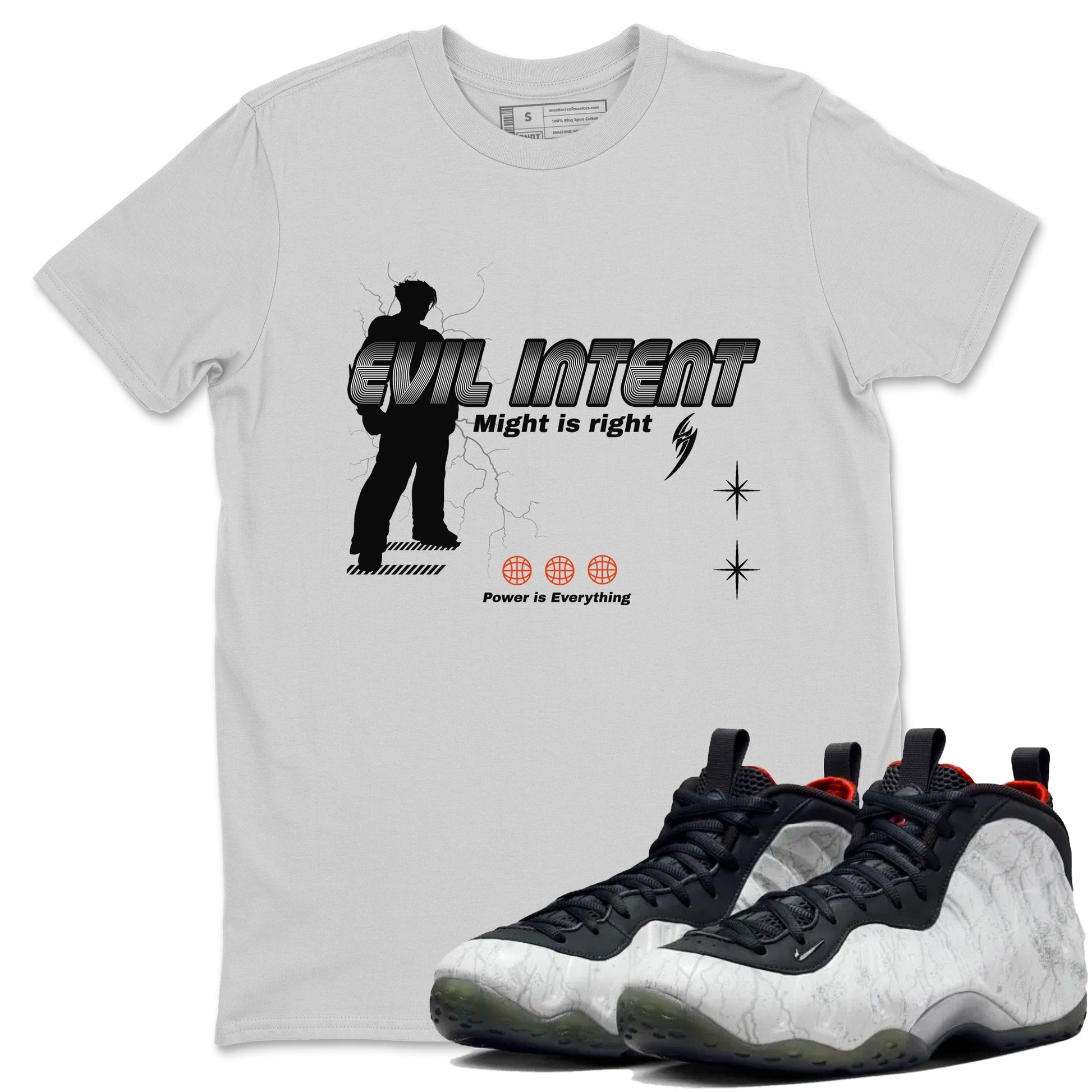 Foams One Jin shirts to match jordans Power Is Everything sneaker match tees Air Foamposite One Jin match shoes to clothes SNRT Sneaker Tees unisex cotton Silver 1 shirts