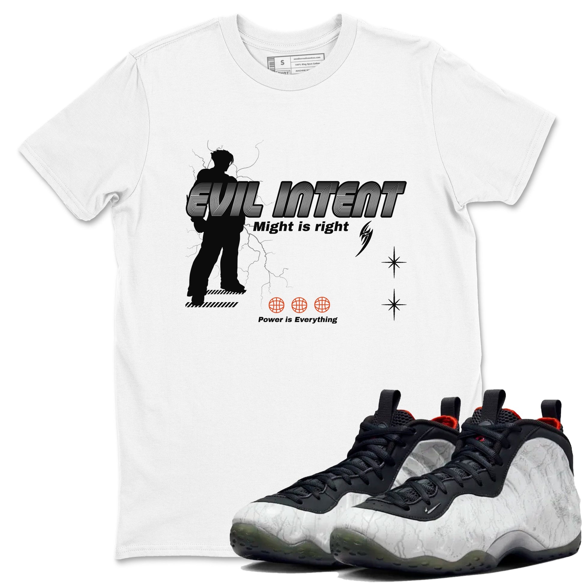 Foams One Jin shirts to match jordans Power Is Everything sneaker match tees Air Foamposite One Jin match shoes to clothes SNRT Sneaker Tees unisex cotton White 1 shirts