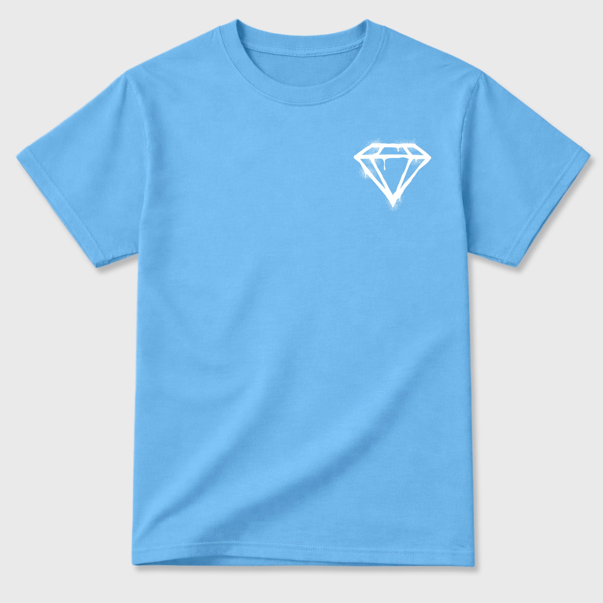 Pressure Makes Diamonds double side sneaker match graphic tee styled to complete your fit with the Air Jordan 11 Legend Blue, shown in Carolina Blue.