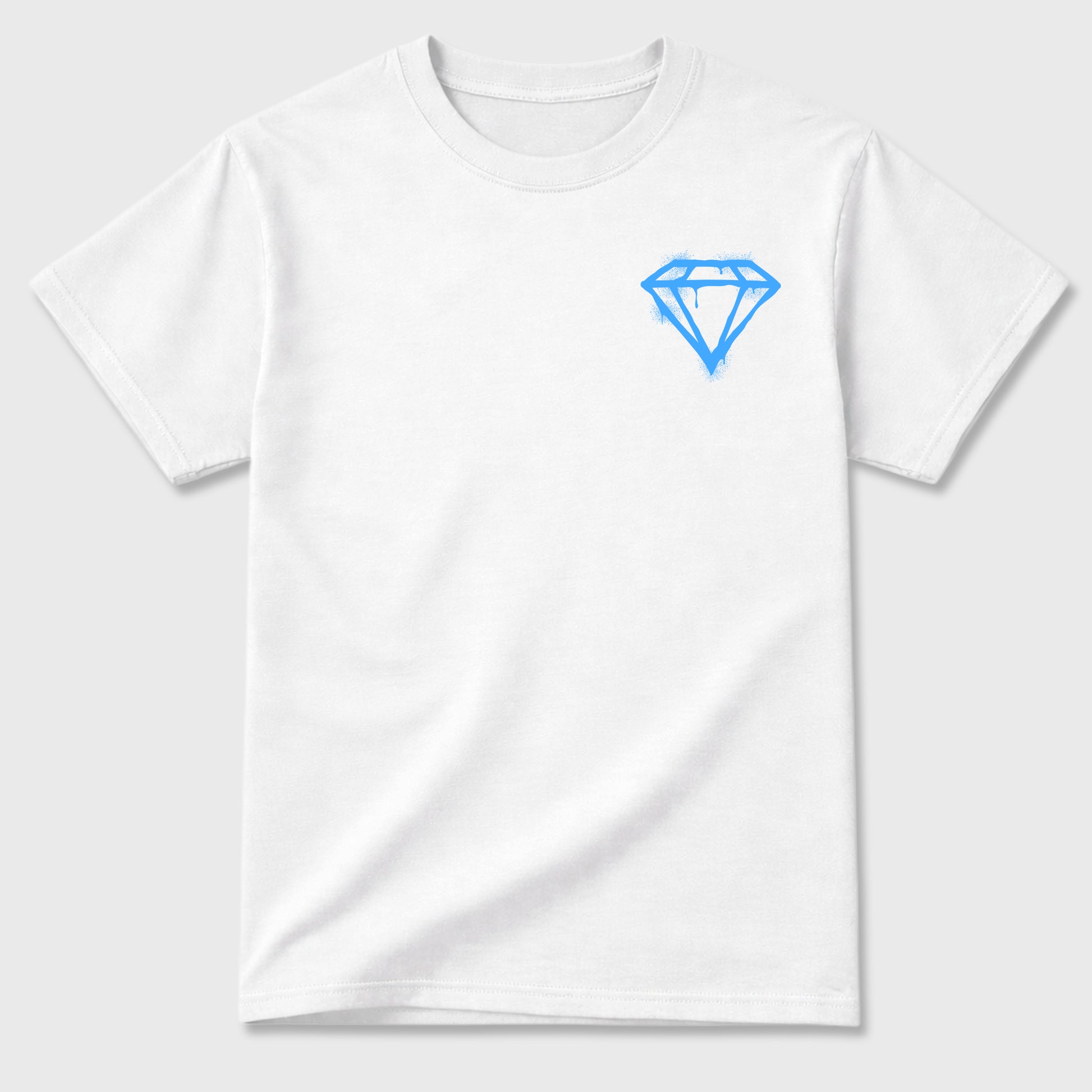 Pressure Makes Diamonds double side sneaker match graphic tee styled to complete your fit with the Air Jordan 11 Legend Blue, shown in White.
