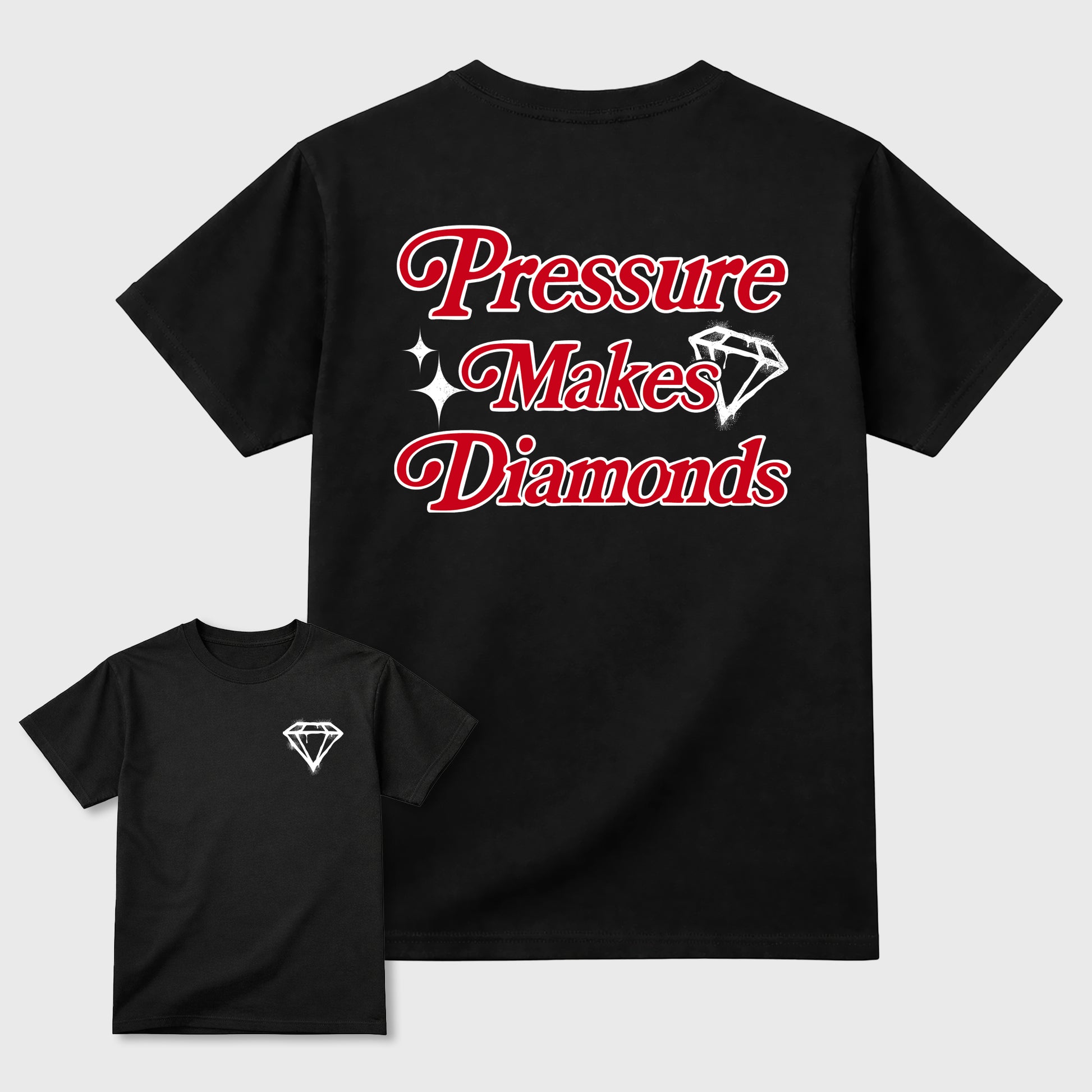 Pressure Makes Diamonds sneaker match t-shirt styled to complete your fit with the sneakers, shown in Black.
