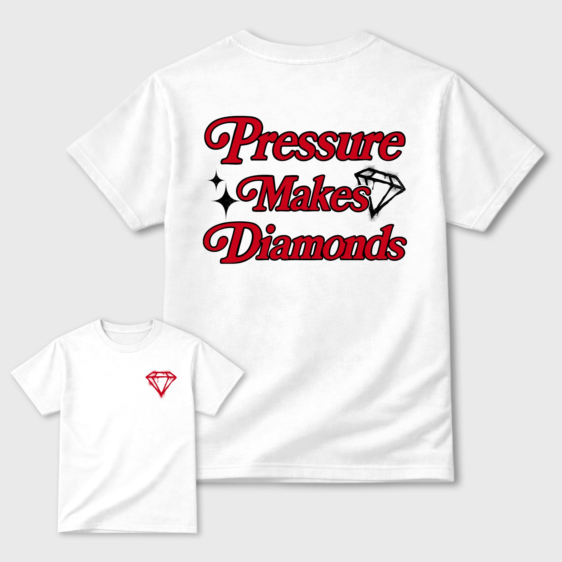 Pressure Makes Diamonds sneaker match t-shirt styled to complete your fit with the sneakers, shown in White.