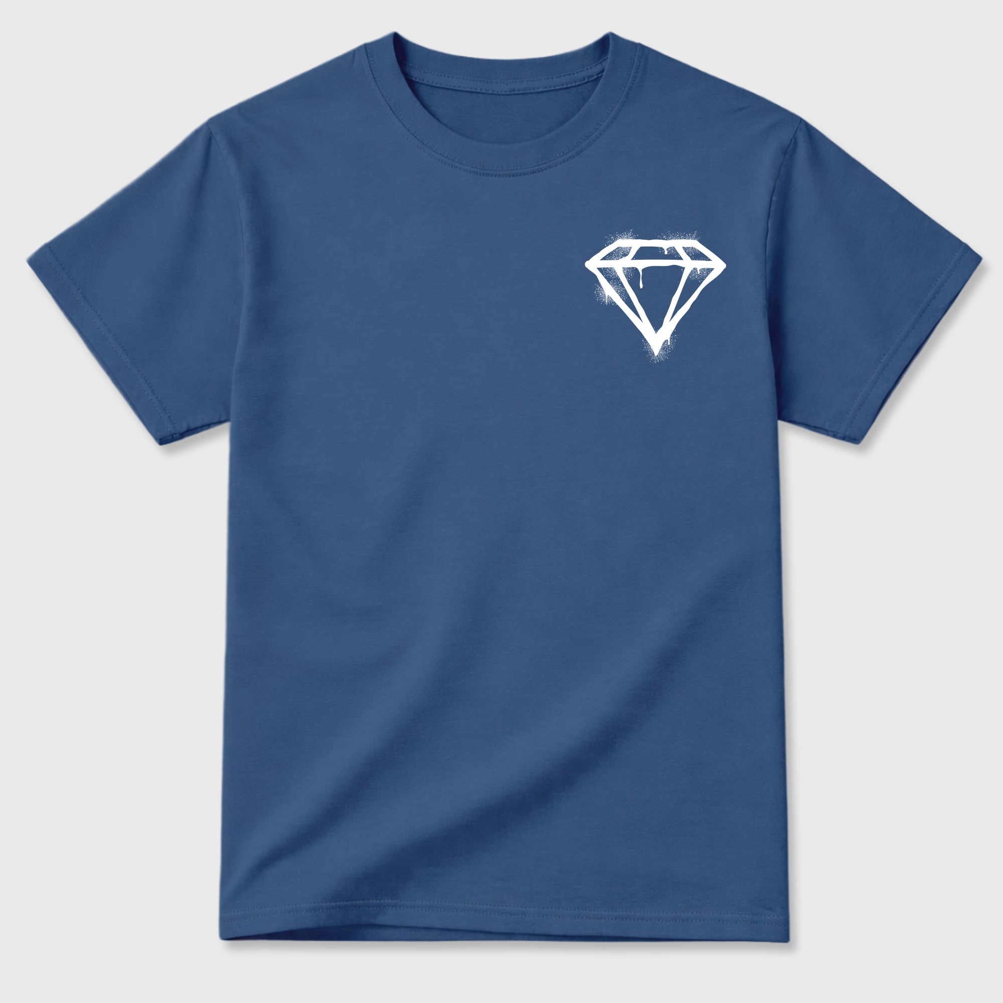 Pressure Makes Diamonds Graphic T-Shirt featuring original streetwear artwork designed to match the . Denim Blue Graphic T-Shirt.