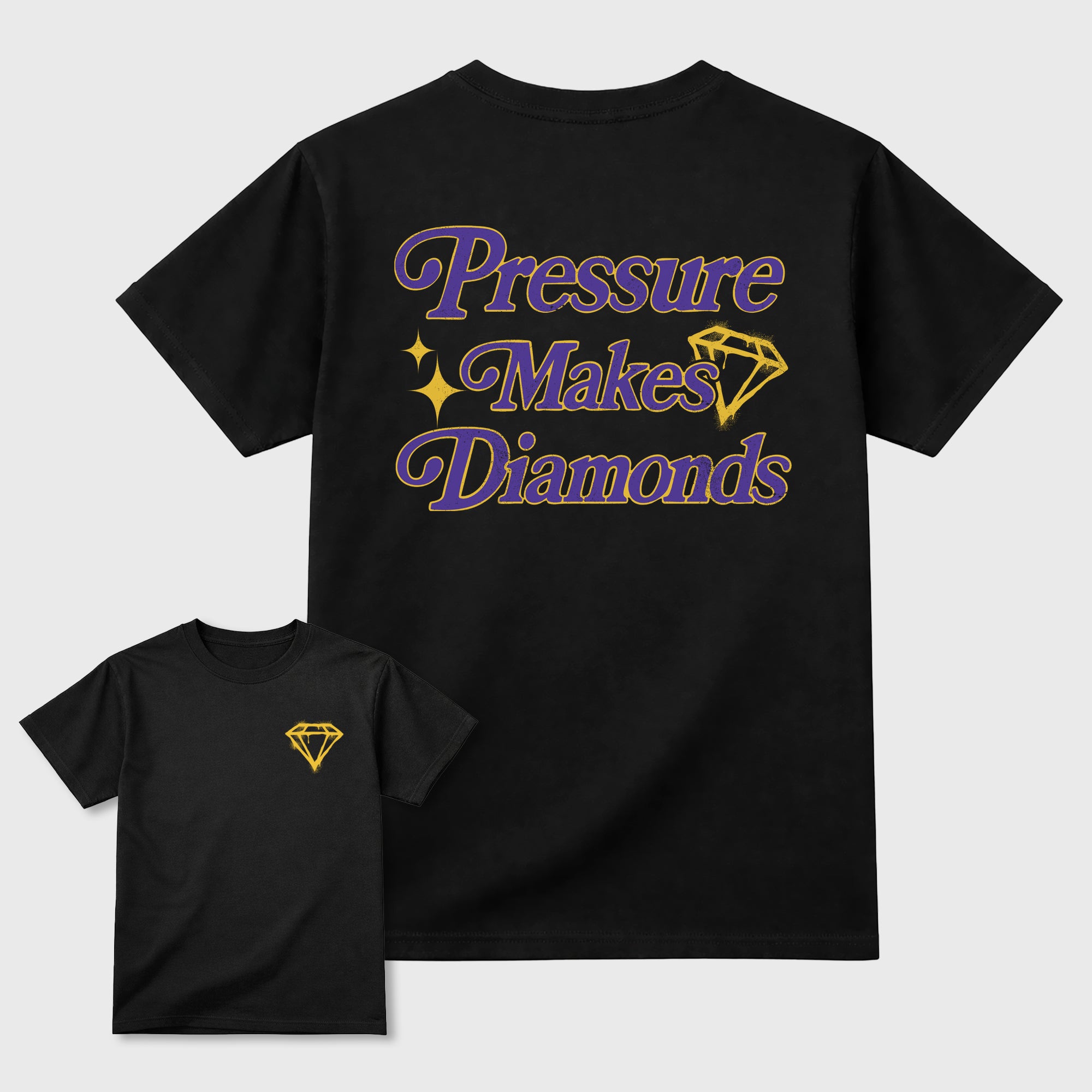 Pressure Makes Diamonds sneaker match t-shirt styled to complete your fit with the sneakers, shown in Black.