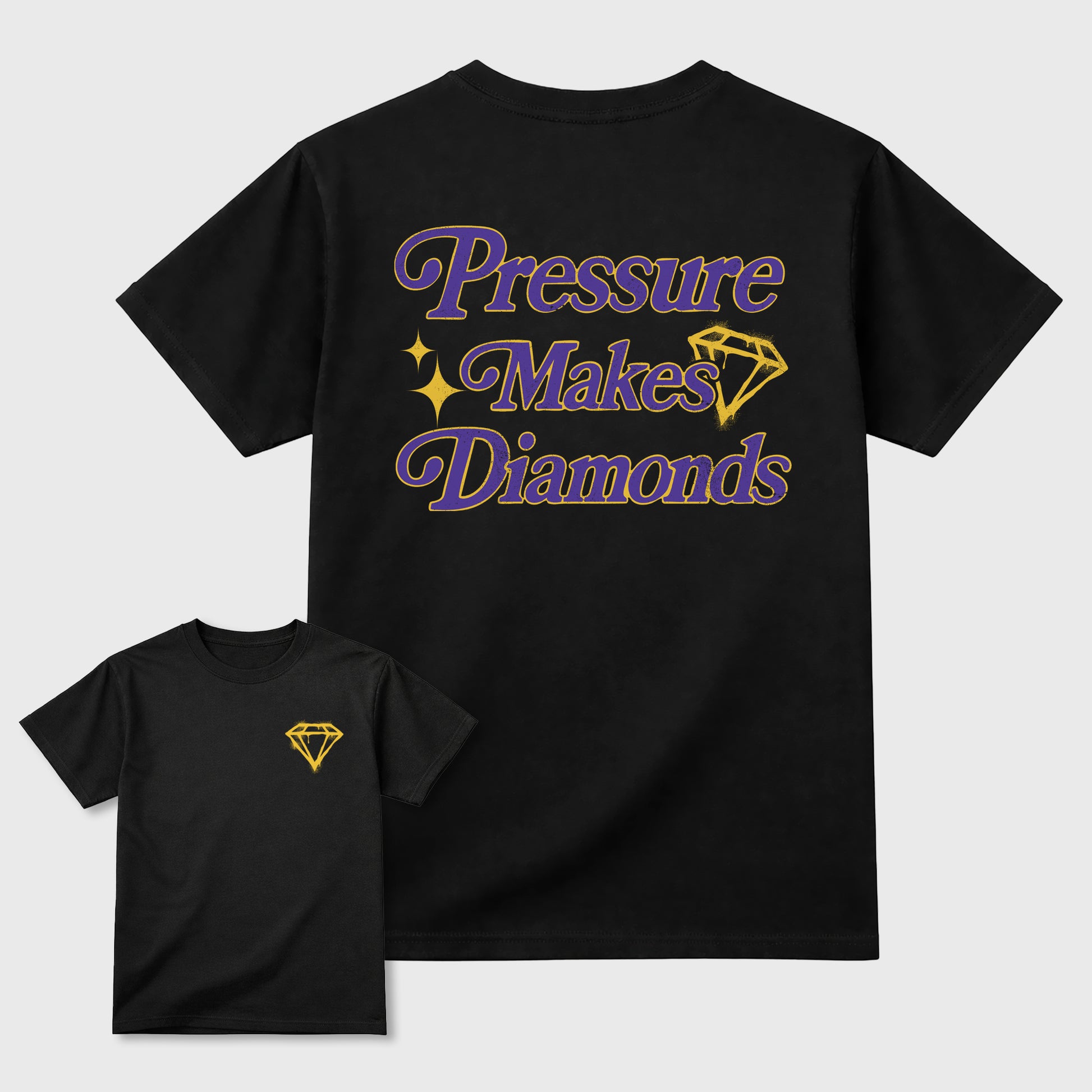 Pressure Makes Diamonds sneaker match t-shirt styled to complete your fit with the sneakers, shown in Black.