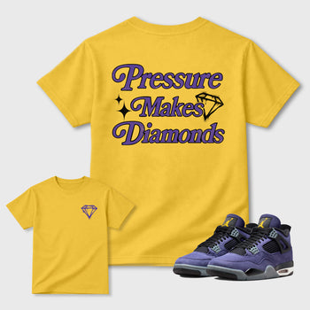 Pressure Makes Diamonds sneaker match t-shirt styled to complete your fit with the sneakers, shown in Daisy.