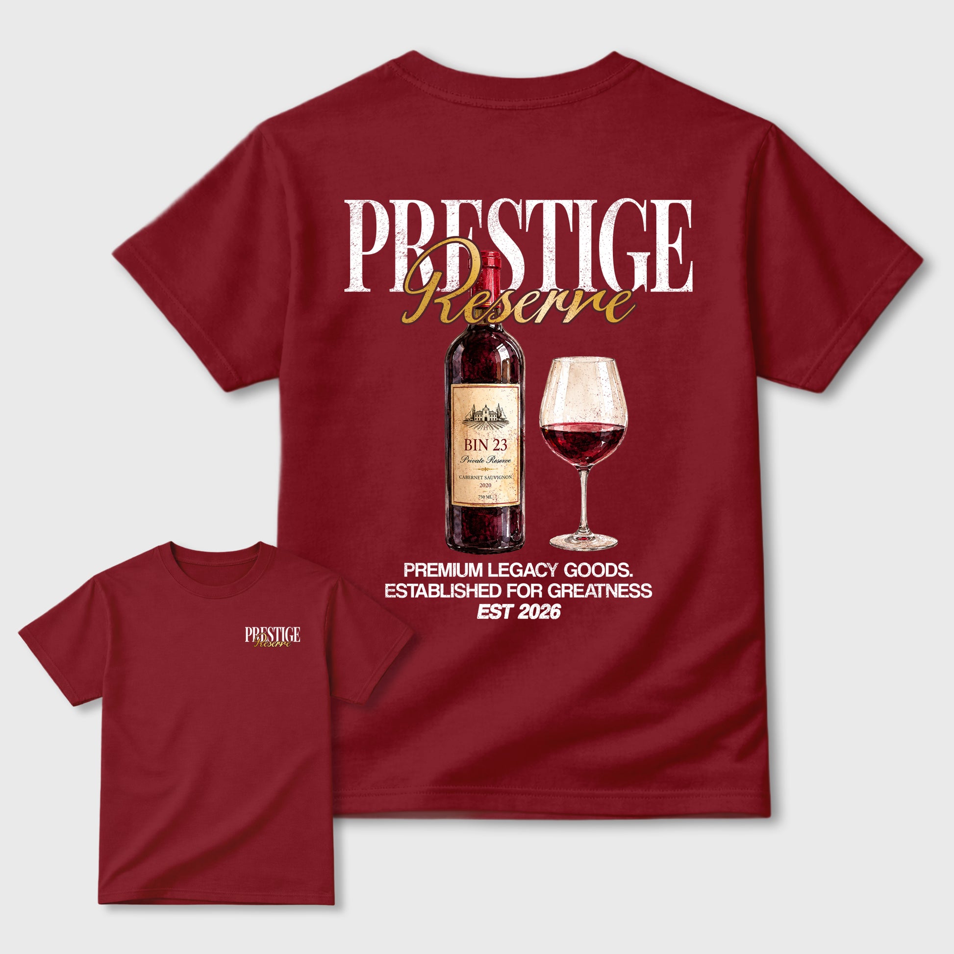 Prestige Graphic T-Shirt sneaker match tee designed for the 3s Burgundy Crush, featuring coordinated color options for a perfect streetwear match. Cardinal shirt.