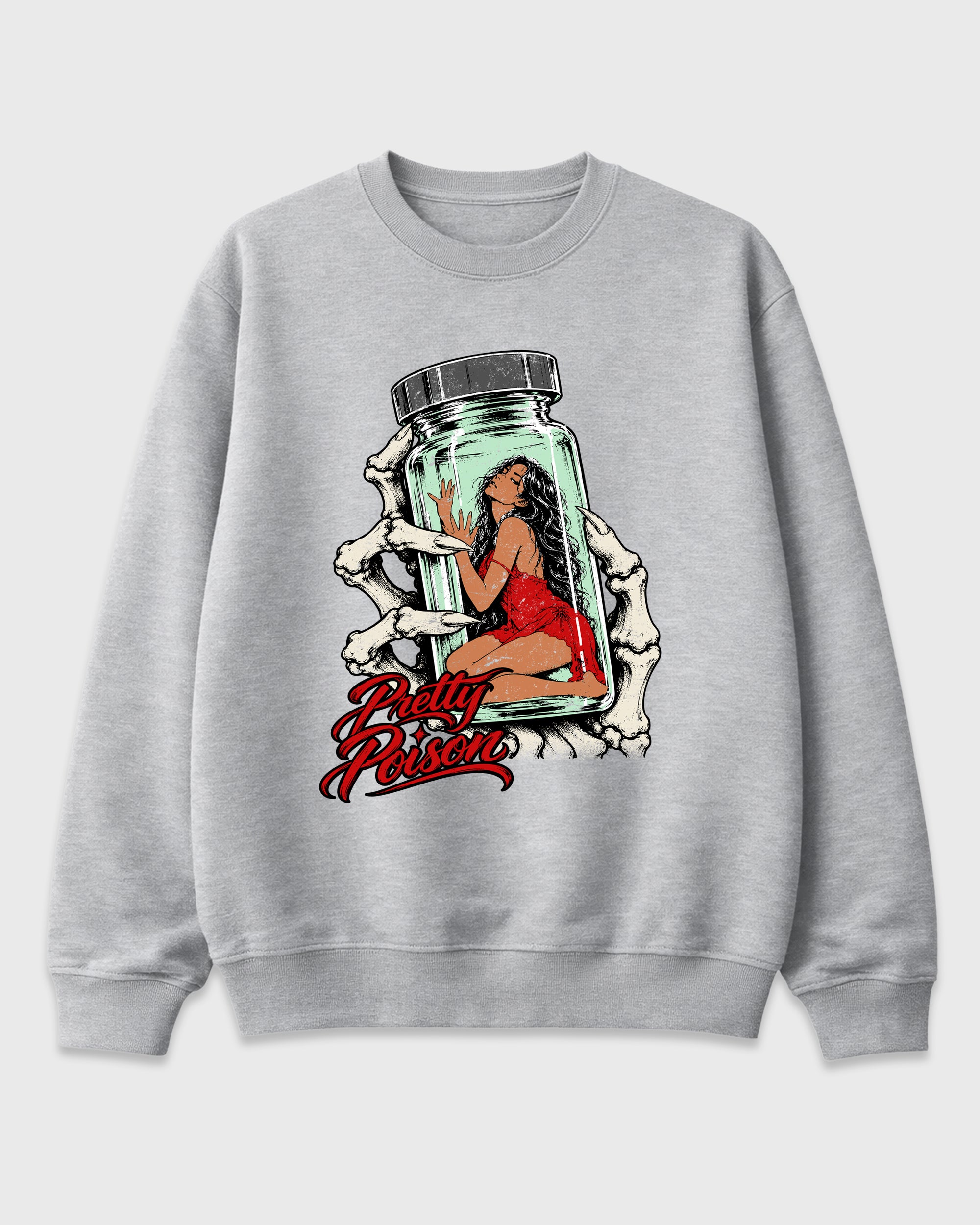 Pretty Poison Graphic T-Shirt featuring original streetwear artwork designed to match the Air Jordan 5 Halloween. Heather Grey 2 Graphic Tee.