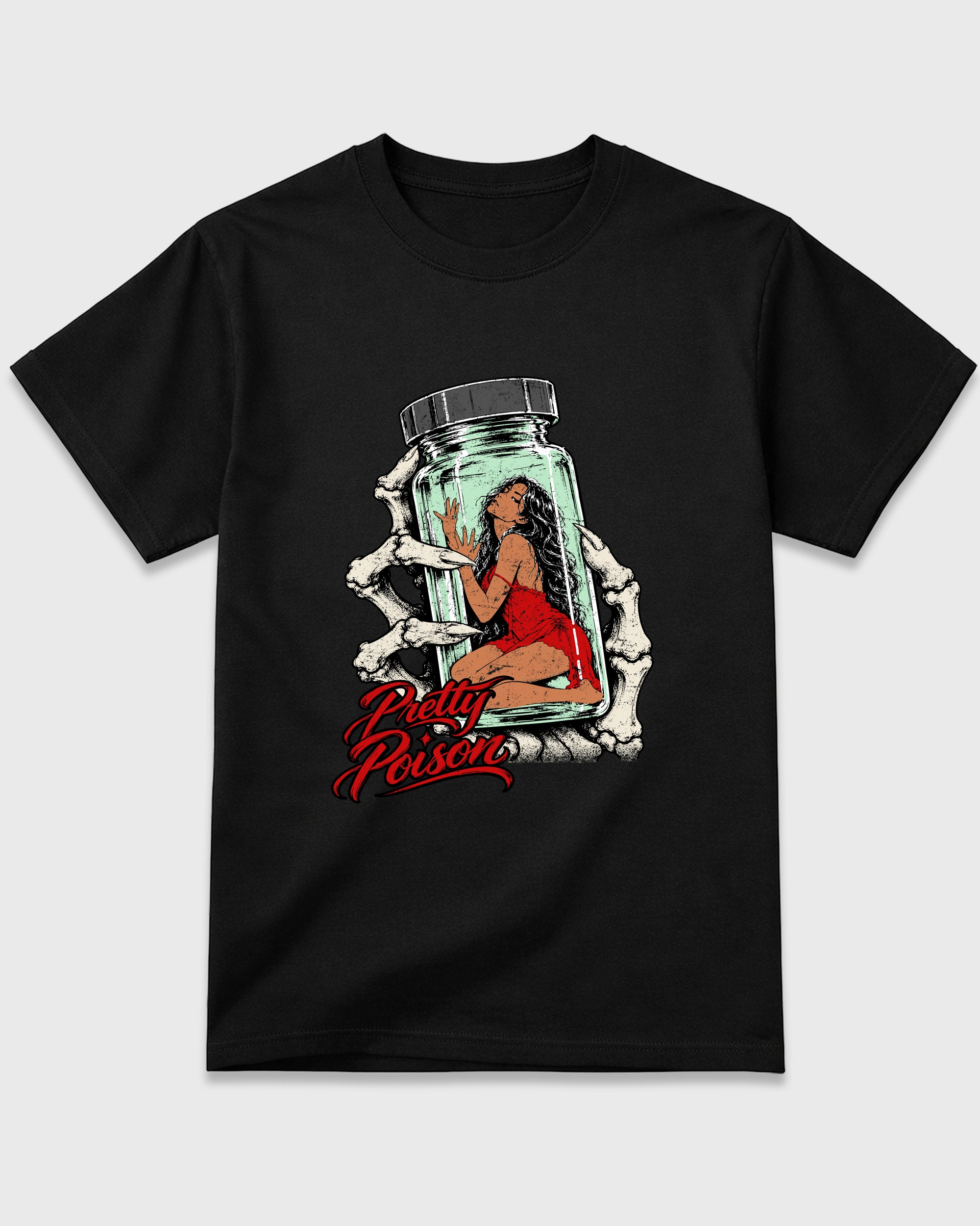 Pretty Poison Graphic T-Shirt featuring original streetwear artwork designed to match the Air Jordan 5 Halloween. Black 2 Graphic T-Shirt.