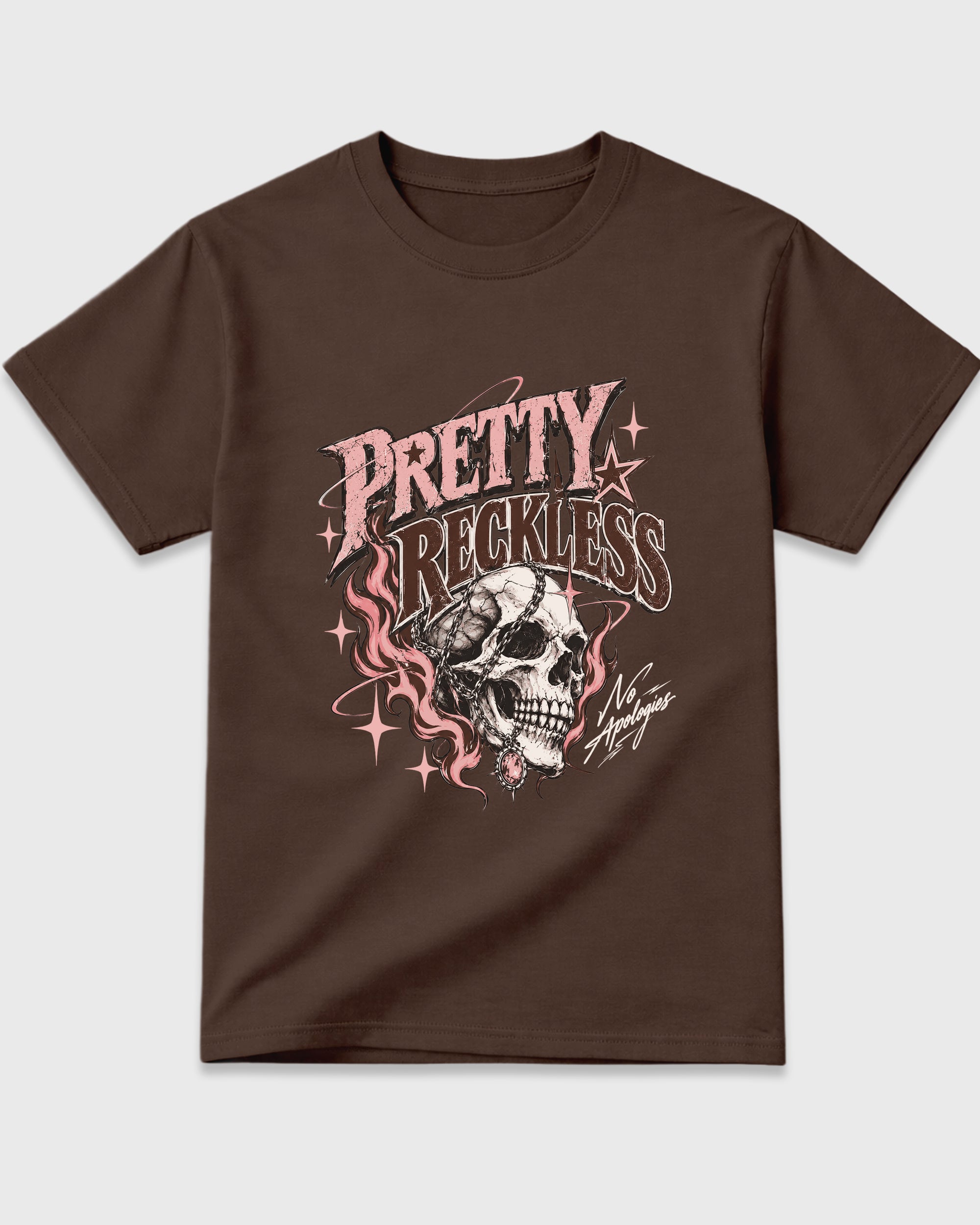 Pretty Reckless Graphic T-Shirt featuring original streetwear artwork designed to match the Air Jordan 3 Fireside. Dark Chocolate 2 Graphic T-Shirt.
