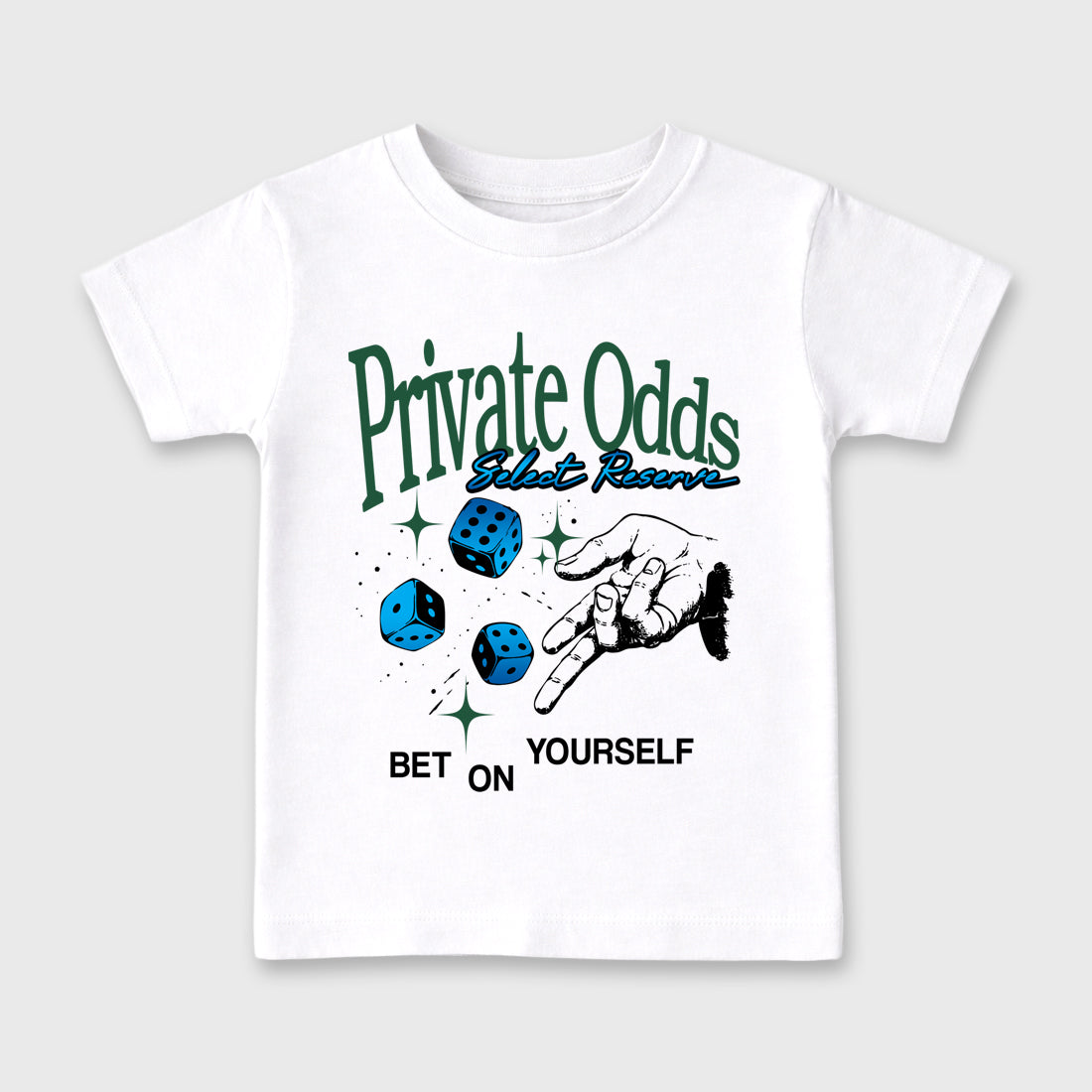 Private Odds Baby & Kids Graphic T-Shirt featuring original artwork designed to match the Air Jordan 12 Summit Green. White 2 Kids Graphic Tee.