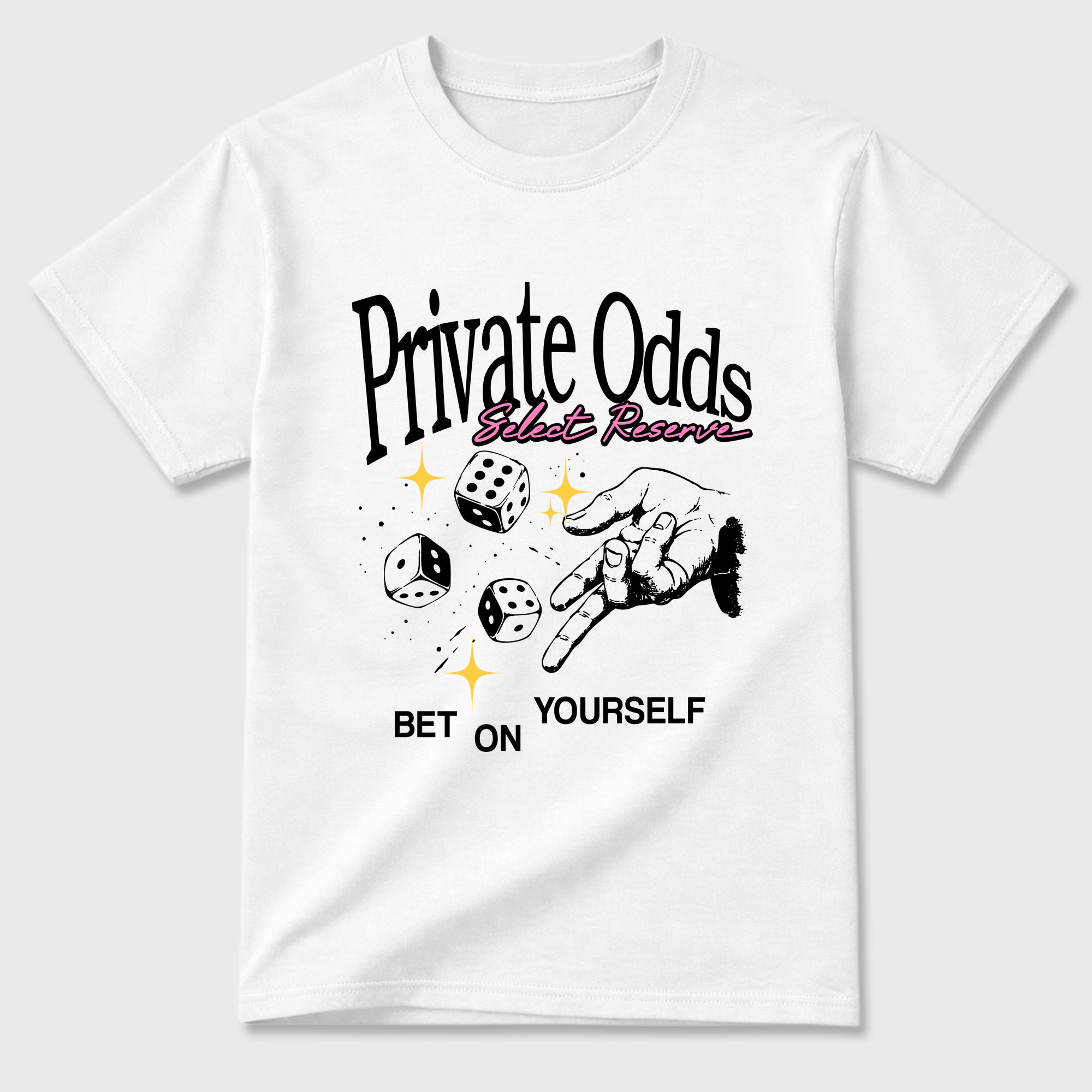 Private Odds Graphic T-Shirt featuring original streetwear artwork designed to match the Air Jordan 4 Comic. White 2 Graphic T-Shirt.