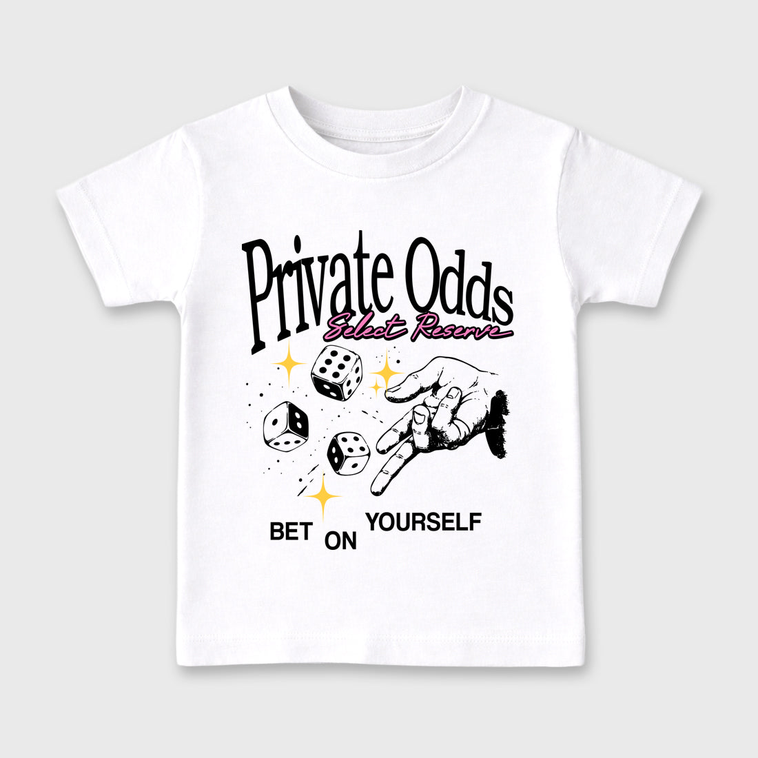 Private Odds Baby & Kids Graphic T-Shirt featuring original artwork designed to match the Air Jordan 4 Comic. White 2 Kids Graphic Tee.