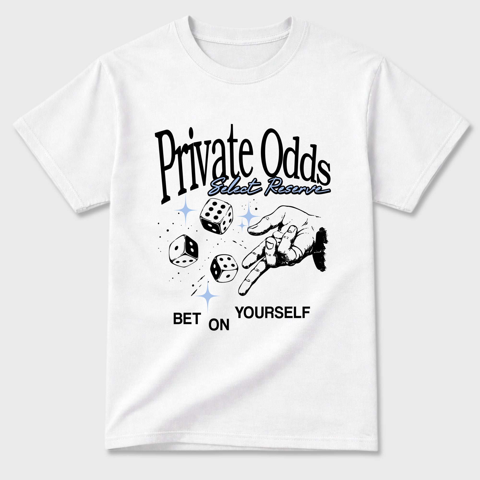 Private Odds Graphic T-Shirt featuring original streetwear artwork designed to match the Air Jordan 6 Black and White. White 2 Graphic T-Shirt.