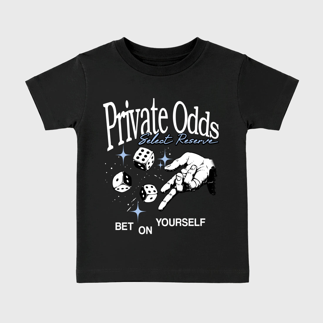 Private Odds Baby & Kids Graphic T-Shirt featuring original artwork designed to match the Air Jordan 6 Black and White. Black 2 Kids Graphic Tee.