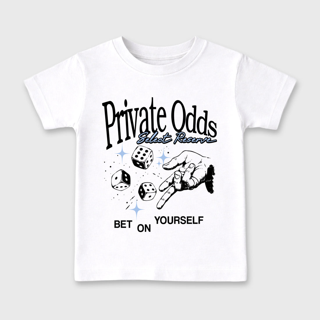 Private Odds Baby & Kids Graphic T-Shirt featuring original artwork designed to match the Air Jordan 6 Black and White. White 2 Kids Graphic Tee.