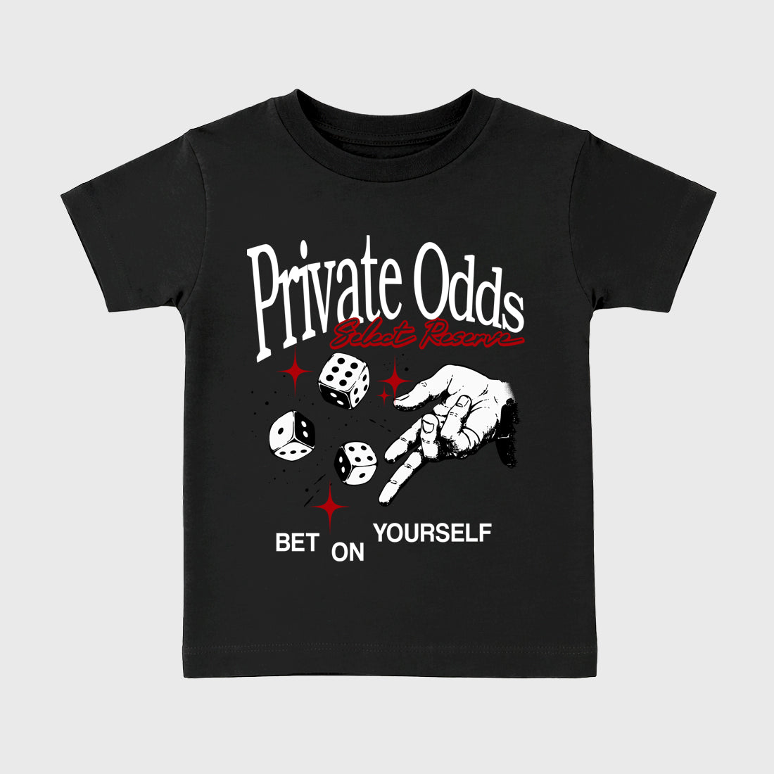 Private Odds Baby & Kids Graphic T-Shirt featuring original artwork designed to match the Air Jordan 9 True Red. Black 2 Kids Graphic Tee.