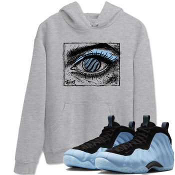 Psychic Wave sneaker match t-shirt styled to complete your fit with the Air Foamposite One Psychic Blue sneakers, shown in Heather Grey 1.