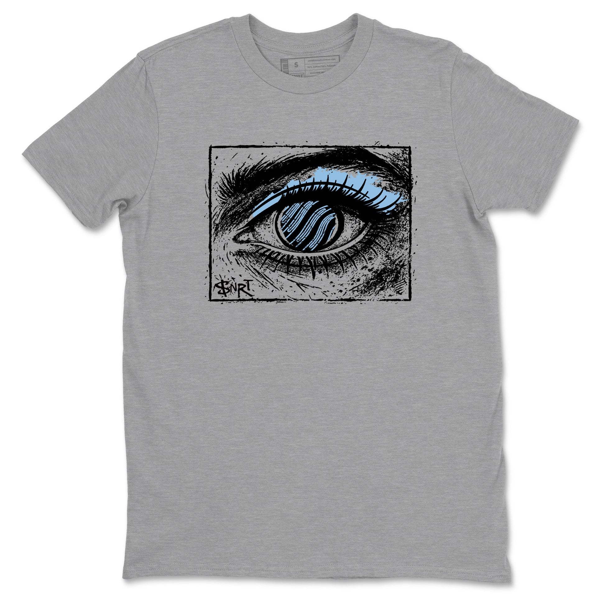 Psychic Wave sneaker match t-shirt styled to complete your fit with the Air Foamposite One Psychic Blue sneakers, shown in Heather Grey 2.