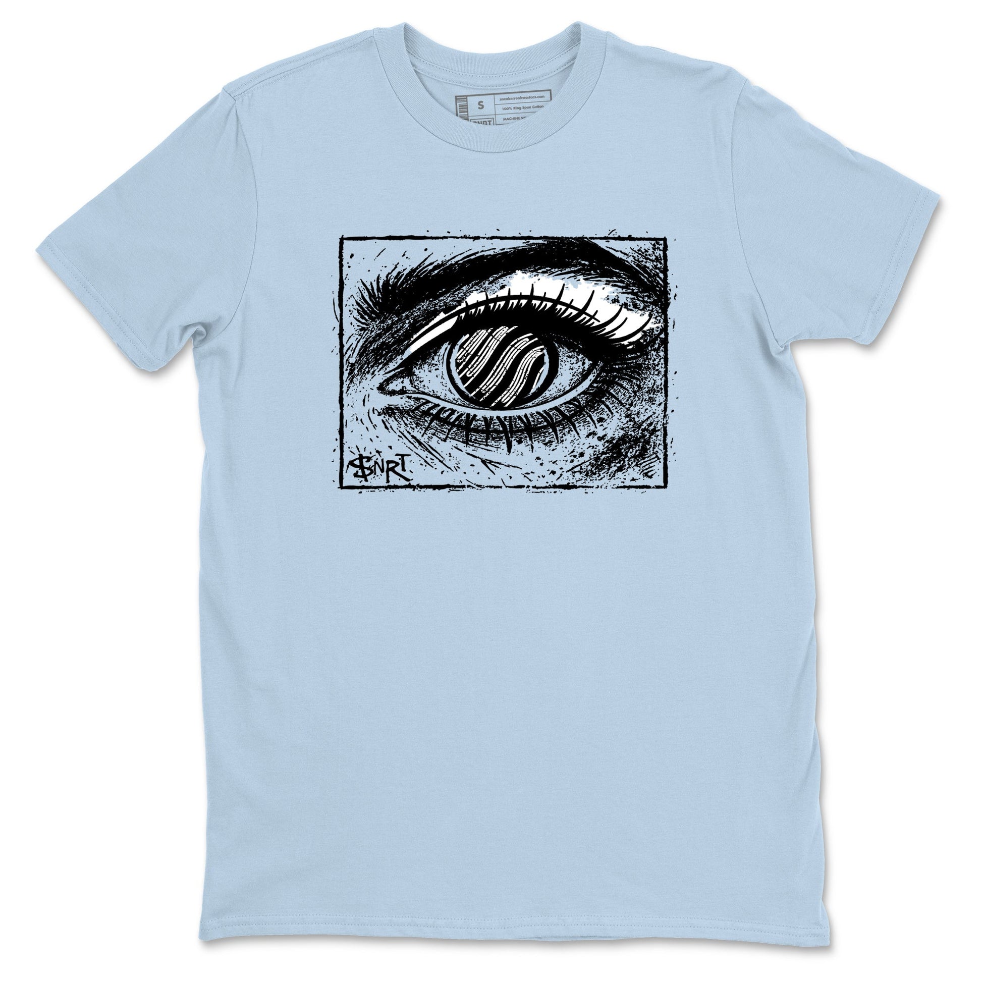 Psychic Wave sneaker match t-shirt styled to complete your fit with the Air Foamposite One Psychic Blue sneakers, shown in Light Blue 2.