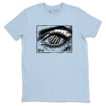 Psychic Wave sneaker match t-shirt styled to complete your fit with the Air Foamposite One Psychic Blue sneakers, shown in Light Blue 2.